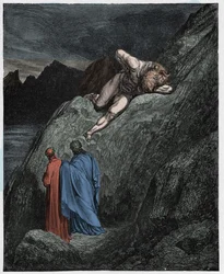 Enfer, chant 12 : Le Minotaure sur la falaise brisée, illustration de la « Divine Comédie » de Dante Alighieri, 1885